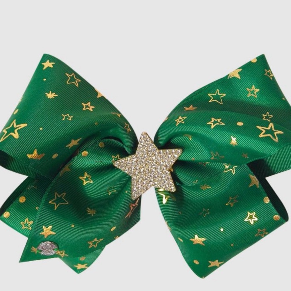 NEW| Girls' JoJo Siwa Green & Gold Star Bow